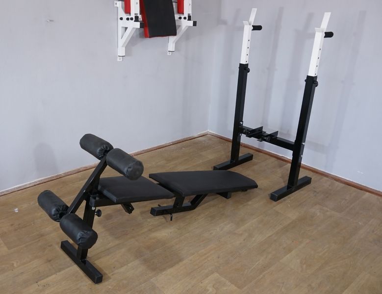 Лавка для жиму регульована, стійки під штангу, бруси до 250 кг 1498420247 фото